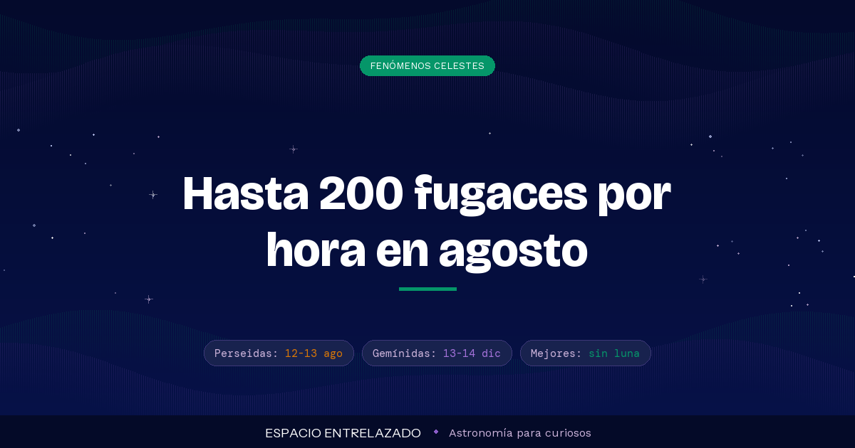 Las lluvias de meteoros: calendario completo y cómo verlas