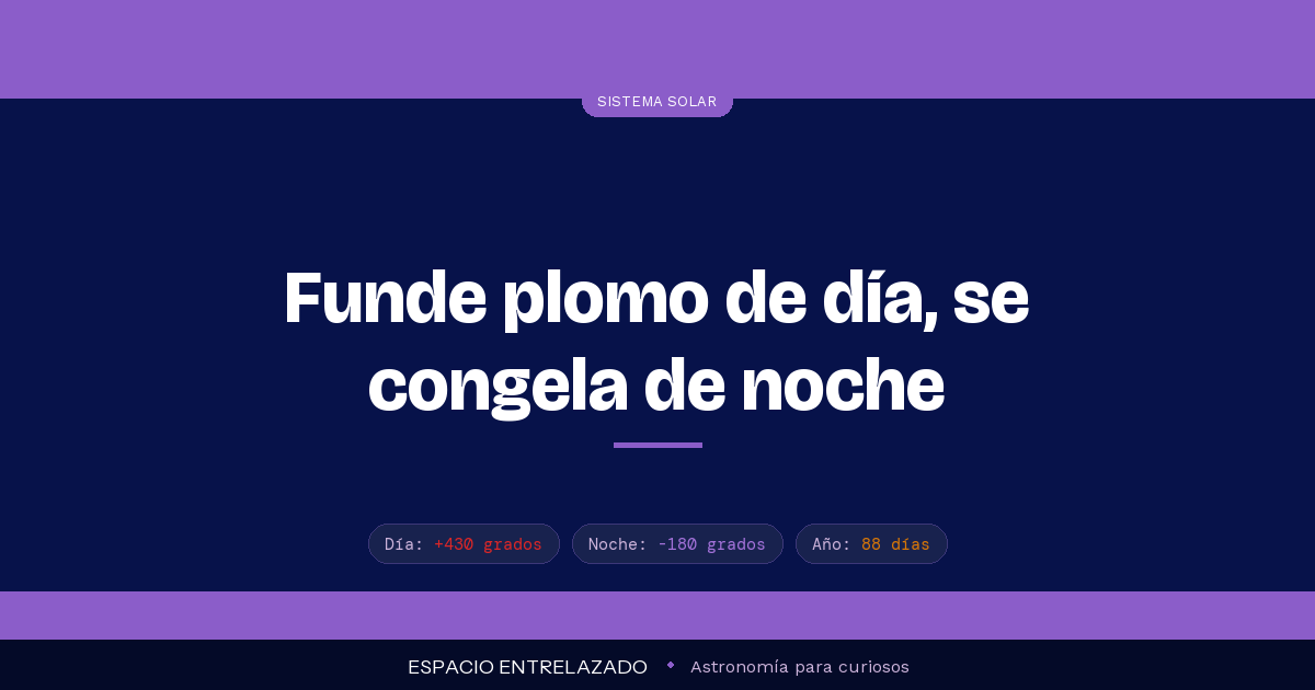 Mercurio: el planeta más pequeño, el más extremo en temperatura