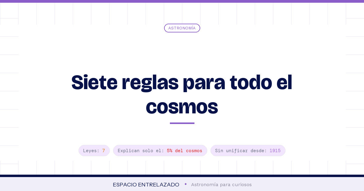 Las siete leyes de la física que explican el funcionamiento del universo