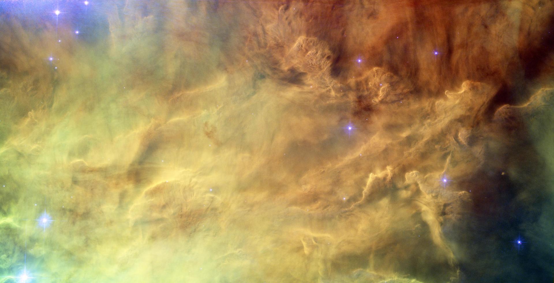 Corazón de la Nebulosa de la Laguna, una nebulosa de emisión, visto por el Hubble