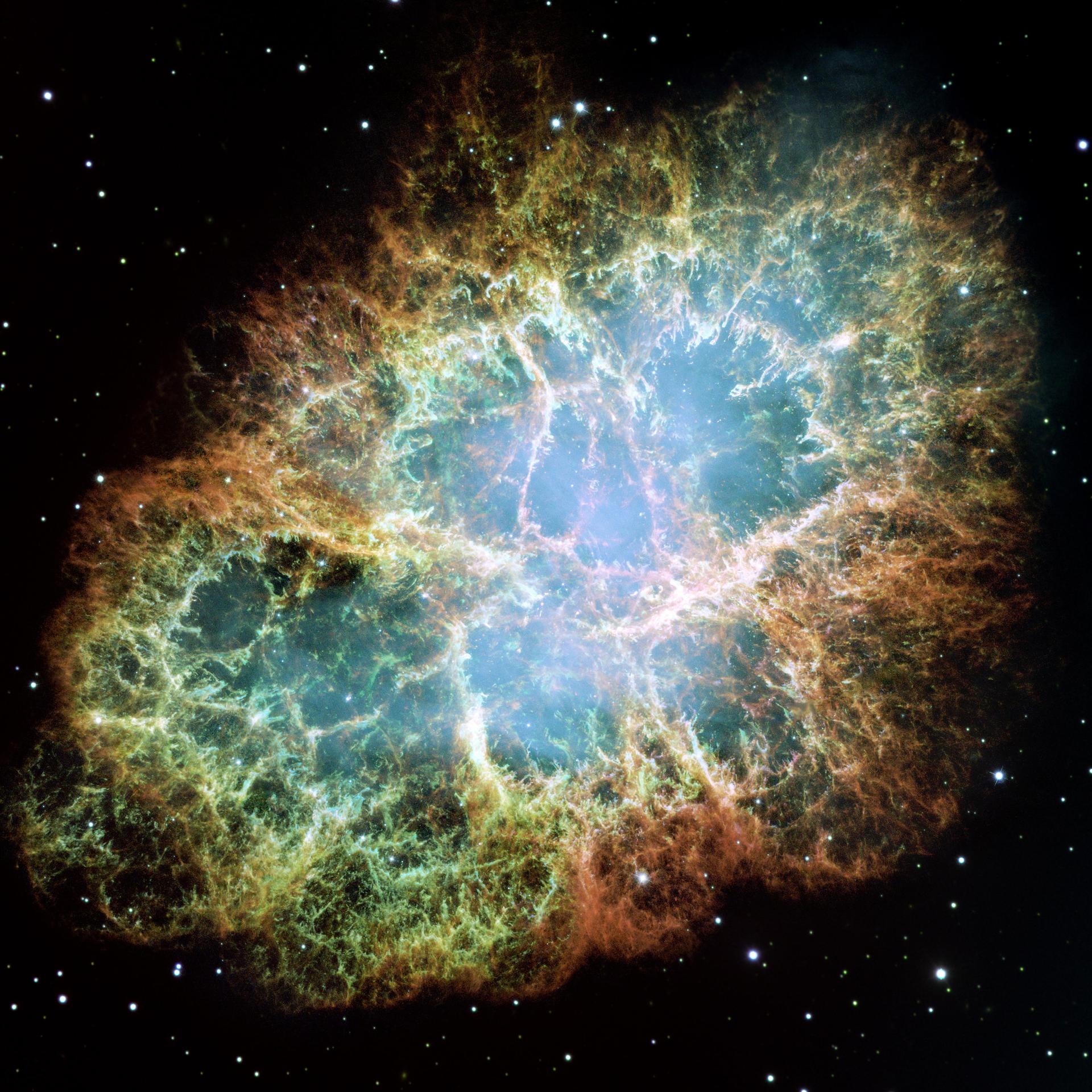 la nebulosa del Cangrejo fotografiada por el Hubble