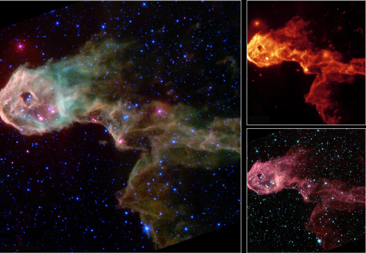 nebulosa Trompa de Elefante IC 1396A vista por el telescopio Spitzer