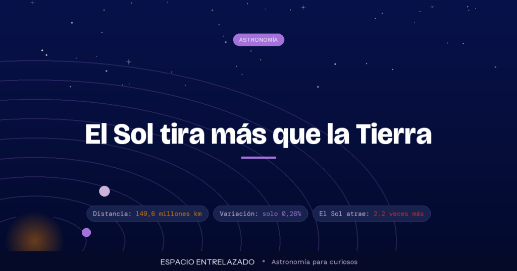 Distancia de la Luna al Sol, prácticamente la misma que la de la Tierra