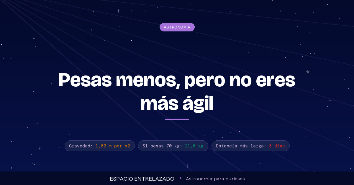 Gravedad lunar: cuánto se pesa en la Luna y cómo afecta al cuerpo humano