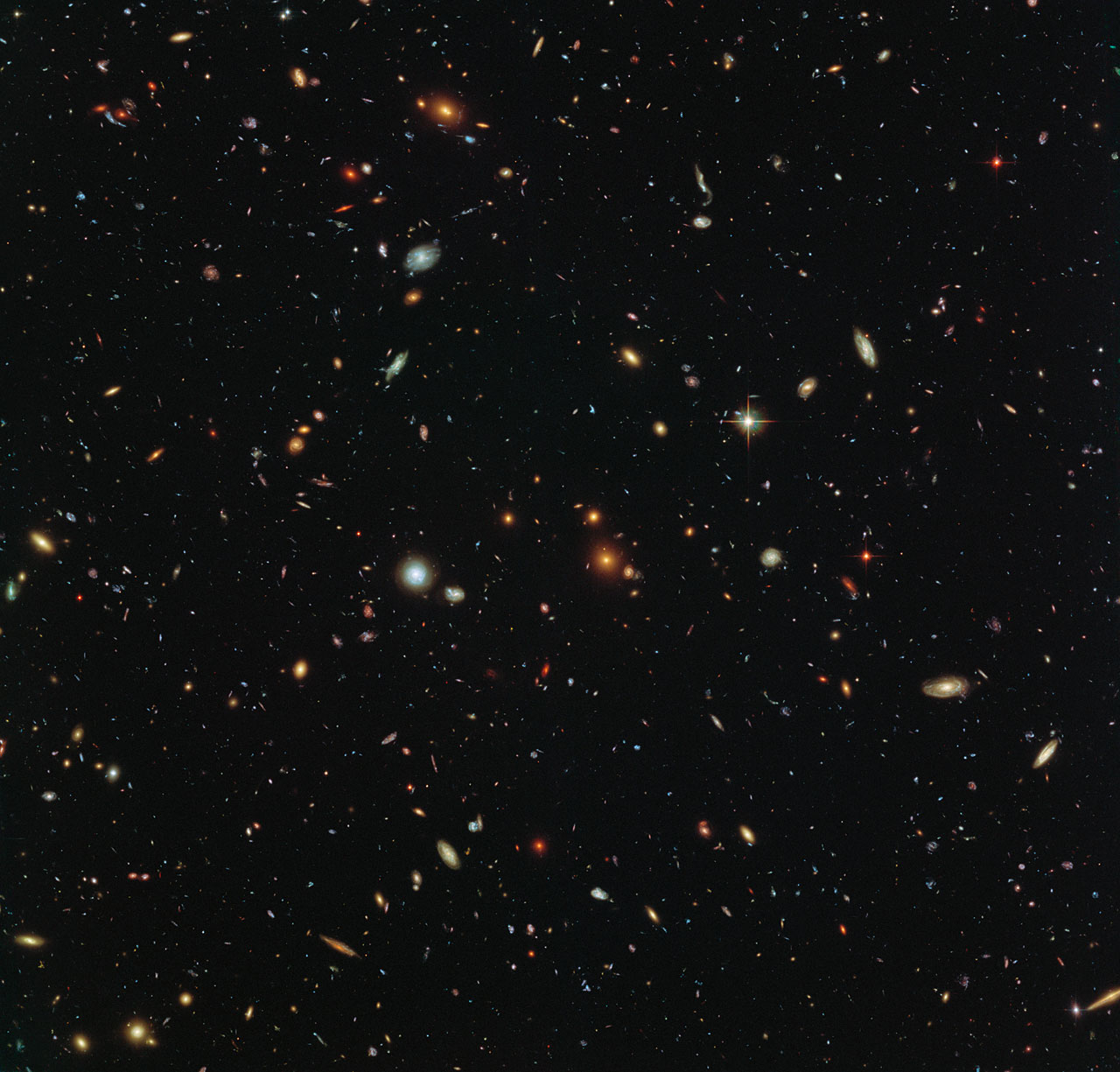 Miles de galaxias en un campo profundo del telescopio Hubble