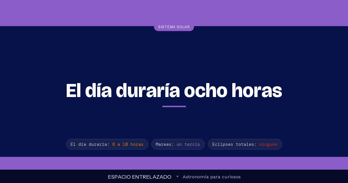 Qué pasaría si la Tierra no tuviera Luna: días de 8 horas